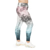 A person wearing a NerdyKeppie Galaxy Trans Pride Plus Size Leggings. 