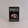 NerdyKeppie Proud to the Bone Bat Skull Pride Enamel Pins. A vampire bat skull pride enamel pin for our Proud to the Bone project, wearing an adorable crown of flowers!