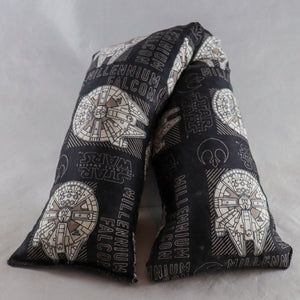 A NerdyKeppie Millennium Falcon Heat & Cold Pack. 