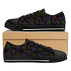 NerdyKeppie Octopus Consortium Canvas Low Top Lesbian Pride Sneakers. A canvas low top sneaker with an Octopus Consortium design on it in lesbian pride colors. These low top lesbian pride sneakers go up to US Men’s 14!