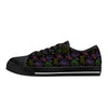 NerdyKeppie Octopus Consortium Canvas Low Top Lesbian Pride Sneakers. A canvas low top sneaker with an Octopus Consortium design on it in lesbian pride colors. These low top lesbian pride sneakers go up to US Men’s 14!