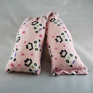 A NerdyKeppie Pink Playful Pandas Cotton Flannel Heat & Cold Pack. 