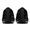NerdyKeppie Scattered Dice Canvas Low Top Ace Pride Sneakers. A canvas low top sneaker with a scattered dice design on it in asexual pride colors. These low-top ace pride sneakers go up to US Men's 14!