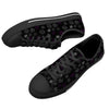NerdyKeppie Scattered Dice Canvas Low Top Ace Pride Sneakers. A canvas low top sneaker with a scattered dice design on it in asexual pride colors. These low-top ace pride sneakers go up to US Men's 14!