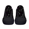 NerdyKeppie Scattered Dice Canvas Low Top Ace Pride Sneakers. A canvas low top sneaker with a scattered dice design on it in asexual pride colors. These low-top ace pride sneakers go up to US Men's 14!