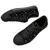 NerdyKeppie Scattered Dice Canvas Low Top Aro Pride Sneakers. A canvas low top sneaker with a scattered dice design on it in aromantic pride colors. These low top aro pride sneakers go up to US Men’s 14!