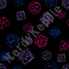 NerdyKeppie Scattered Dice Canvas Low Top Bi Pride Sneakers. A canvas low top sneaker with a scattered dice design on it in bisexual pride colors. These low top bi pride sneakers go up to US Men’s 14!