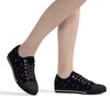 NerdyKeppie Scattered Dice Canvas Low Top Bi Pride Sneakers. A canvas low top sneaker with a scattered dice design on it in bisexual pride colors. These low top bi pride sneakers go up to US Men’s 14!