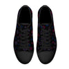 NerdyKeppie Scattered Dice Canvas Low Top Bi Pride Sneakers. A canvas low top sneaker with a scattered dice design on it in bisexual pride colors. These low top bi pride sneakers go up to US Men’s 14!