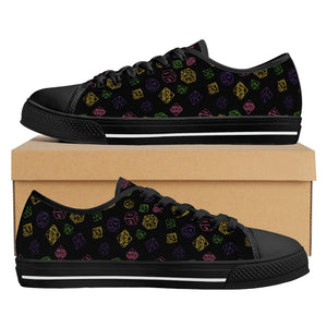 NerdyKeppie Scattered Dice Canvas Low Top Lesbian Pride Sneakers. 