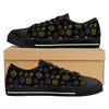 NerdyKeppie Scattered Dice Canvas Low Top Non-Binary Pride Sneakers. A canvas low top sneaker with a scattered dice design on it in Non-Binary Pride colors. These low top Non-Binary Pride sneakers go up to US Men’s 14!