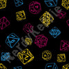 NerdyKeppie Scattered Dice Canvas Low Top Pan Pride Sneakers. 