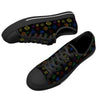 NerdyKeppie Scattered Dice Canvas Low Top Rainbow Gay Pride Sneakers. A canvas low top sneaker with a scattered dice design on it in rainbow Pride colors. These low top gay Pride sneakers go up to US Men’s 14!