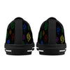 NerdyKeppie Scattered Dice Canvas Low Top Rainbow Gay Pride Sneakers. A canvas low top sneaker with a scattered dice design on it in rainbow Pride colors. These low top gay Pride sneakers go up to US Men’s 14!