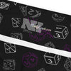 A person wearing a NerdyKeppie Scattered Dice Plus Size Ace Pride Leggings. 