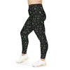 A person wearing a NerdyKeppie Scattered Dice Plus Size Aro Pride Leggings. 