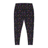 A person wearing a NerdyKeppie Scattered Dice Plus Size Genderfluid Pride Leggings. 