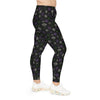 A person wearing a NerdyKeppie Scattered Dice Plus Size Genderqueer Pride Leggings. 