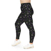 A person wearing a NerdyKeppie Scattered Dice Plus Size Genderqueer Pride Leggings. 