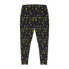 A person wearing a NerdyKeppie Scattered Dice Plus Size Non-Binary Leggings. 