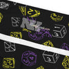 A person wearing a NerdyKeppie Scattered Dice Plus Size Non-Binary Leggings. 