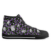NerdyKeppie Scattered Skulls Canvas High Top Genderqueer Pride Sneakers. 
