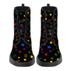 NerdyKeppie Scattered Stars Synthetic Leather Rainbow Gay Pride Boots. 