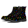 NerdyKeppie Scattered Stars Synthetic Leather Rainbow Gay Pride Boots. 