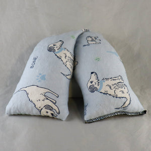 A NerdyKeppie It's a Dog's Life Flannel Heat & Cold Packs. 