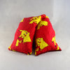 A NerdyKeppie Pikachu on Red Cotton Flannel Pokemon Heat & Cold Packs. 