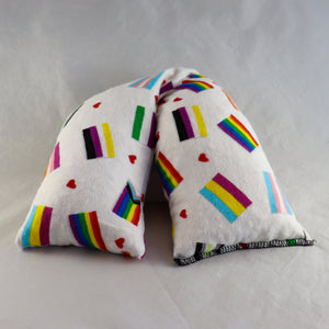 A NerdyKeppie Pride Flags Cotton Flannel Heat & Cold Packs. 