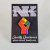 NerdyKeppie Solidarity Raised Fist Pride Enamel Pins. Raised fist Pride enamel pins from NerdyKeppie's first Kickstarter! Available in a wide selection of pride flags.