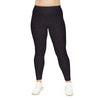 A person wearing a NerdyKeppie Source Code Bi Pride Plus Size Leggings. 