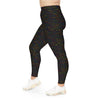 A person wearing a NerdyKeppie Source Code Rainbow Gay Pride Plus Size Leggings. 