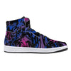 NerdyKeppie Splatter Wave Synthetic Leather Bi Pride High Top Sneakers. 