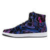 NerdyKeppie Splatter Wave Synthetic Leather Bi Pride High Top Sneakers. 