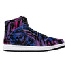 NerdyKeppie Splatter Wave Synthetic Leather Bi Pride High Top Sneakers. 