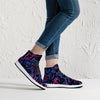 NerdyKeppie Splatter Wave Synthetic Leather Bi Pride High Top Sneakers. 