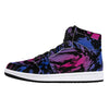 NerdyKeppie Splatter Wave Synthetic Leather Bi Pride High Top Sneakers. 
