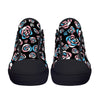 NerdyKeppie Stencil Roses Canvas Low Top Trans Pride Sneakers. 