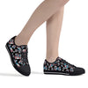 NerdyKeppie Stencil Roses Canvas Low Top Trans Pride Sneakers. 