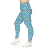 A person wearing a NerdyKeppie Sweet Otters Plus Size Leggings. 