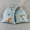 A NerdyKeppie Unicorns Jumping Through Friggin Rainbows Flannel Heat & Cold Packs. 
