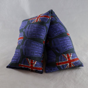 A NerdyKeppie Union Jack Tardis Heat & Cold Pack. 