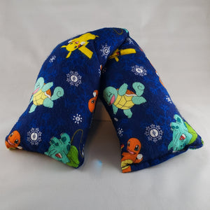 A NerdyKeppie Wintery Pokemon Starters Cotton Flannel Heat & Cold Pack. 