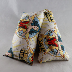 A NerdyKeppie Wonder Woman "Save The Day" Heat & Cold Pack. 